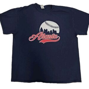 Atlanta Braves T Shirt MLB Authentic Short Sleeve Shirt Mens Navy Size Xlarge